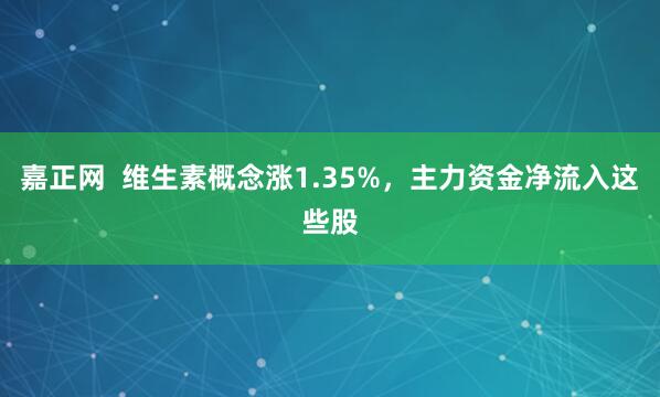 嘉正网  维生素概念涨1.35%，主力资金净流入这些股